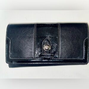 Coach Black Leather Wallet with Buckle